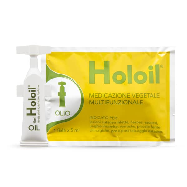 medicazione vegetale olio holoil ferite lesioni 5 ml tattoo tatuaggi labbra micosi verruche unghie incarnite